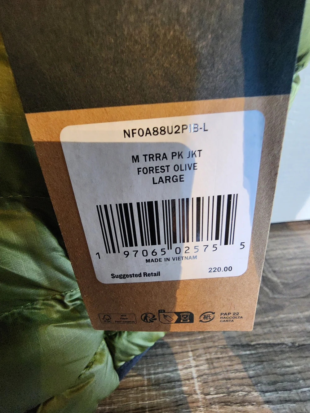 The North Face Terra Peak Forest Olive  Puffer Jacket